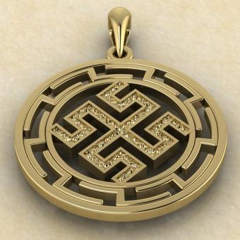 оберег Боговник в протуберанце из золота