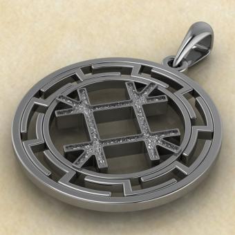 Славянский оберег Целебник в протуберанцах серебро