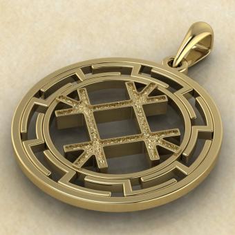 подвеска Целебник в протуберанцах золото