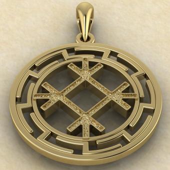 кулон Целебник в протуберанцах золото