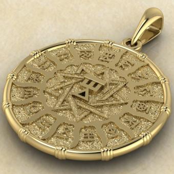 оберег Чертог Девы с Дживой из золота