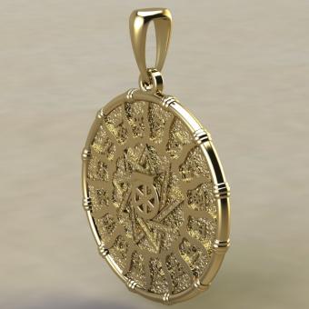 Славянский оберег Чертог Финиста с соколом из золота