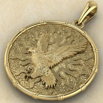 Оберег Чертог Финиста с соколом из золота