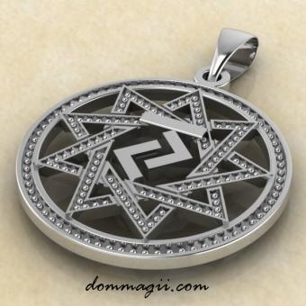 Славянский оберег чертог Коня из серебра