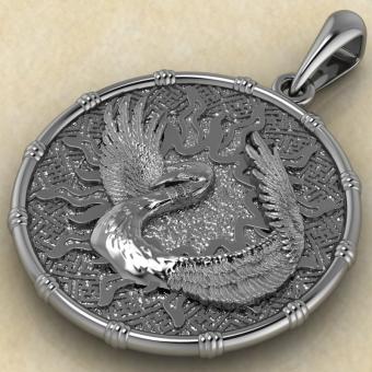 оберег Чертог Лебедя с лебедем из серебра