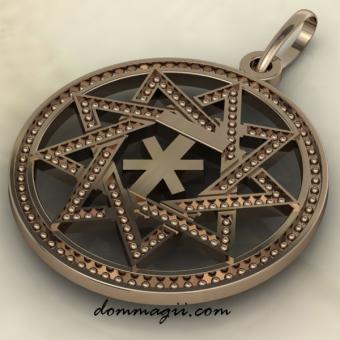 Славянский оберег чертог Лося из золота