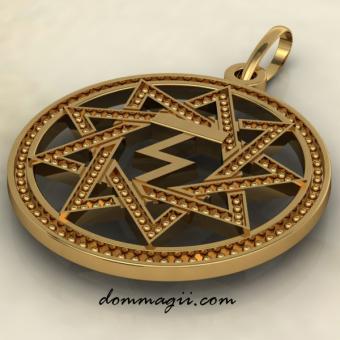 Славянский оберег чертог Орла из золота