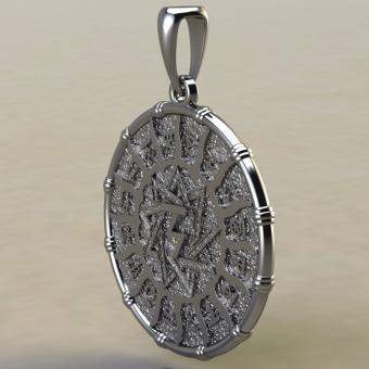 Славянский оберег Чертог Орла с орлом из серебра