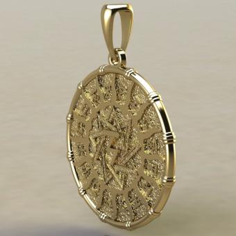 Подвеска с Славянским оберегом Чертог Орла с орлом из золота