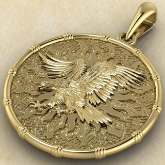 оберег Чертог Орла с орлом из золота