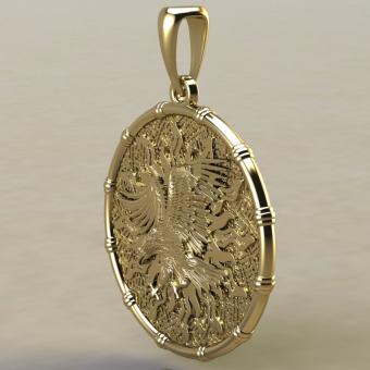 Славянский оберег Чертог Орла с орлом из золота