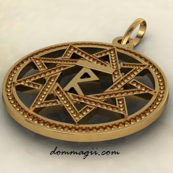 Славянский оберег чертог Раса из золота