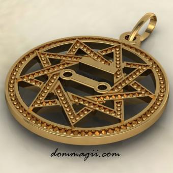 Славянский оберег чертог Щуки из золота