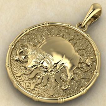 Оберег Чертог Тура с быком из золота