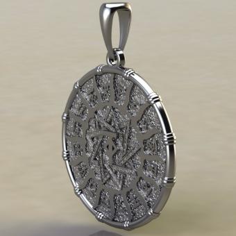 Славянский оберег Чертог Тура с быком из серебра