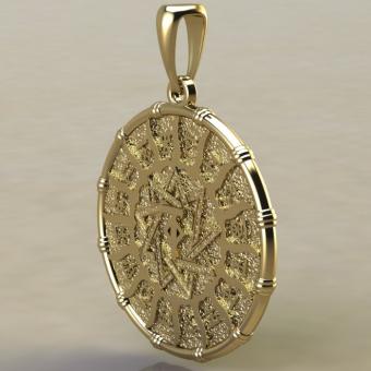 Славянский оберег Чертог Тура с быком из золота