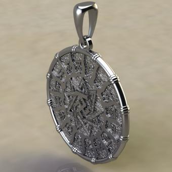 оберег чертог Вепря с кабаном из серебра