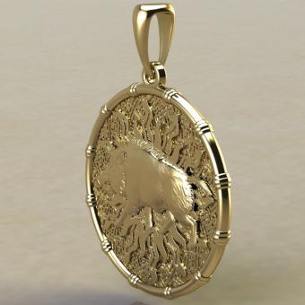 Чертог Вепря с кабаном золото