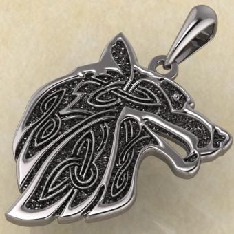Славянский оберег «Волк» серебро