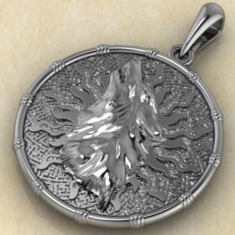 Славянским оберегом Чертог Волка с волком из серебра