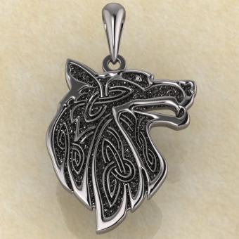 Подвеска Славянский оберег «Волк» серебро