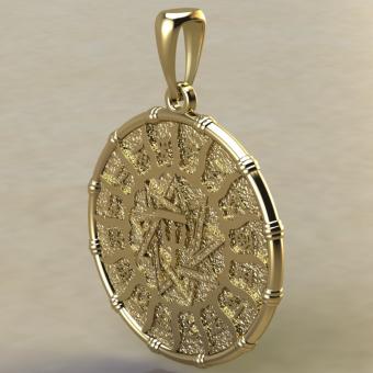 оберег чертог Ворона с вороном из золота