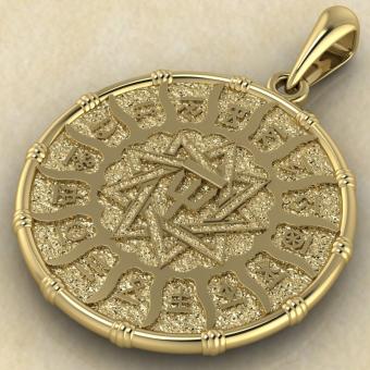 Подвеска чертог Ворона с вороном из золота