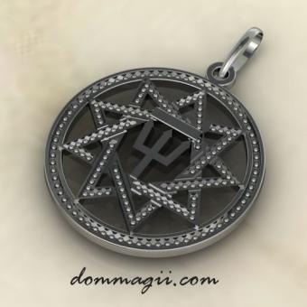 Славянский оберег Ворона из серебра