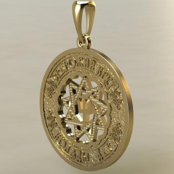 Славянский оберег Чертог Ворона в Сварожьем круге золото