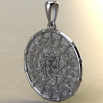 Славянский оберег Чертог Змея с змеей из серебра