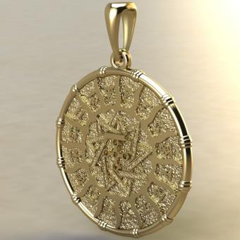 Славянский оберег Чертог Змеи с змеей из золота