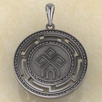 Славянский оберег Чур земной серебро