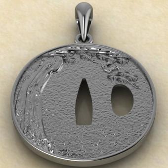 Подвеска с репликой Цуба из сякудо с Бисямонтэн из серебра