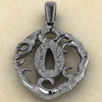 Подвеска с репликой Цуба Водяной Дракон из серебра