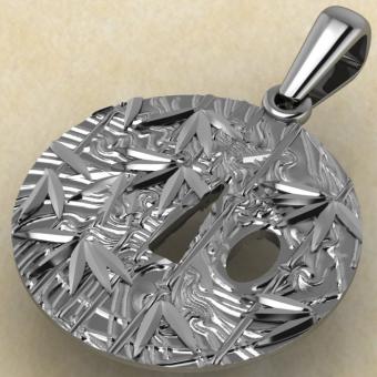 Кулон Цуба Японский самурай из серебра
