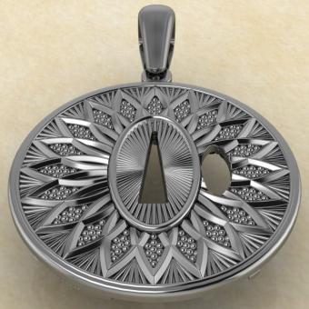 Подвеска с репликой Цуба Японский воин серебро