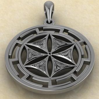 подвеска Цветок Афродиты в протуберанцах серебро