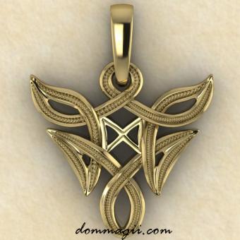 Амулет Дагаз в бесконечной вязи золото