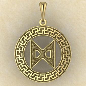 Руна «ДАГАЗ» в солярном обережном круге