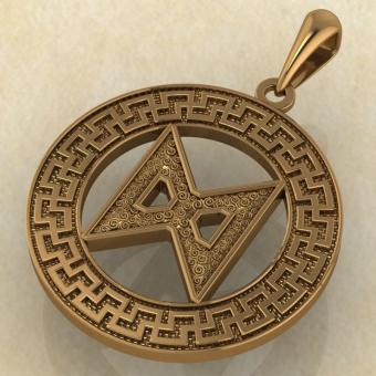 Руна «ДАГАЗ» в солярном обережном круге