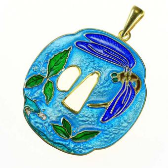 Цуба «Стрекоза» из серебра с горячей эмалью