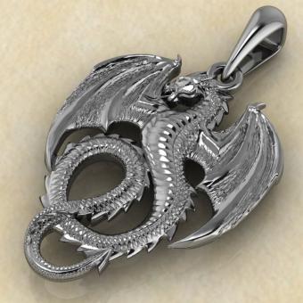 Амулетом Дракон из серебра