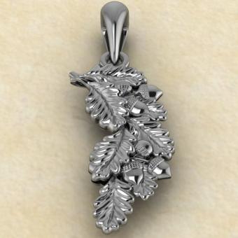 Дубовая ветвь из серебра