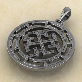 оберег Духобор в протуберанцах серебро