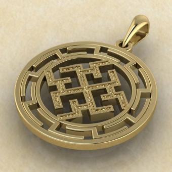 оберег Духобор в протуберанцах золото