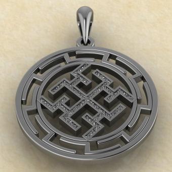 подвеска Духобор в протуберанцах серебро