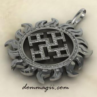 Славянский оберег «Духовная сила в солнце из серебра»