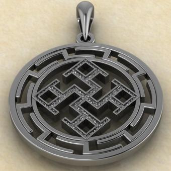 подвеска Духовная сила в протуберанцах серебро