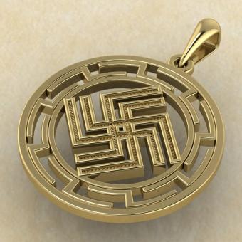 Подвеска Дуния в протуберанцах золото