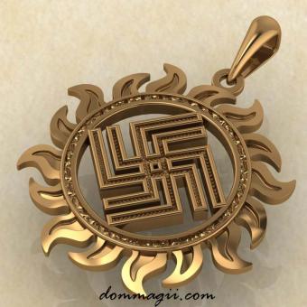 Оберег Дуния красное золото